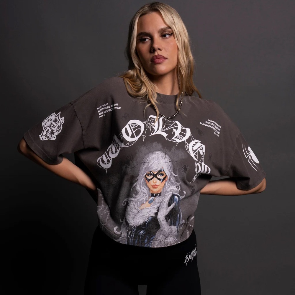 Darc Sport BLACK CAT ENERGY "PREMIUM VINTAGE" ULTRA WIDE (CROPPED) TEE